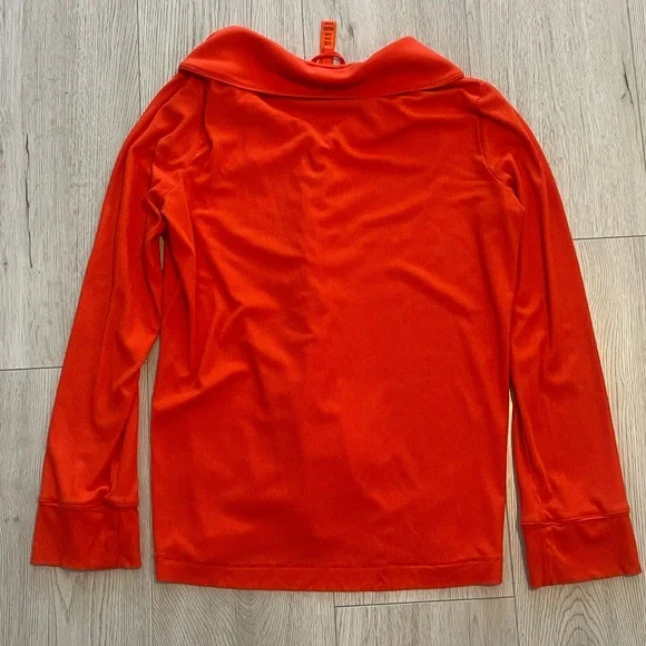 Skims Soft Lounge Rib Button Up Sleep Top- Fire - Picture 4 of 4